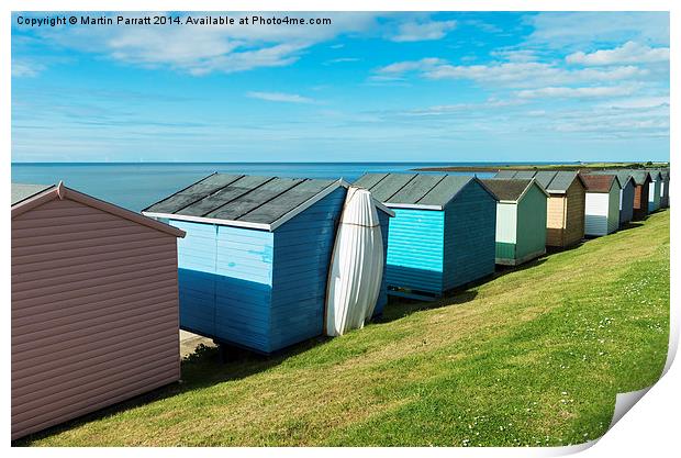 Whitstable (Tankerton) Beach Huts Print by Martin Parratt