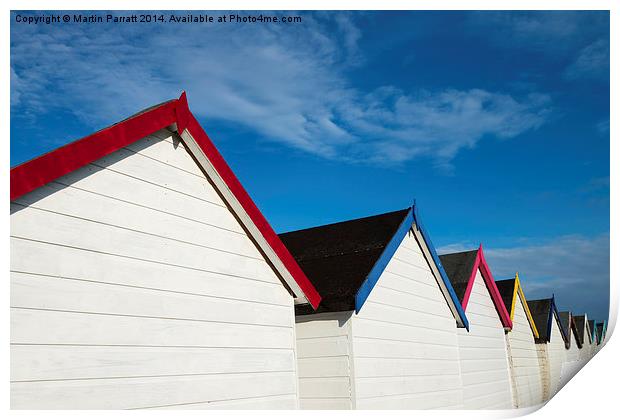 Beach Hut Roof Line Print by Martin Parratt