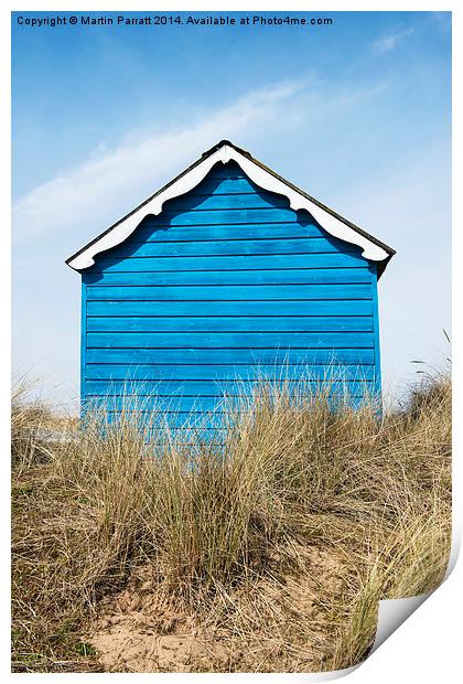 Blue Beach Hut Print by Martin Parratt