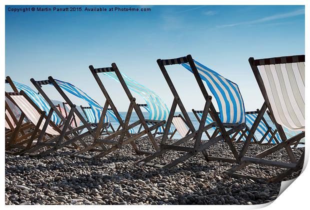 Deck Chairs at Beer Print by Martin Parratt
