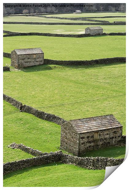 Gunnerside Barns Print by Martin Parratt