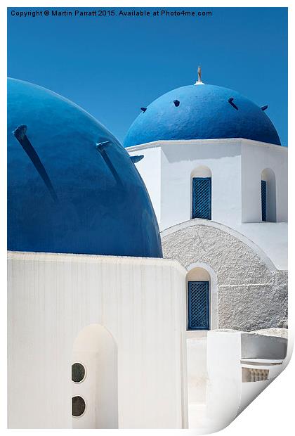  Santorini Churches Print by Martin Parratt