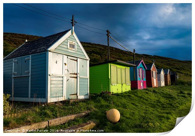 Westward Ho! Beach Huts Print by Martin Parratt