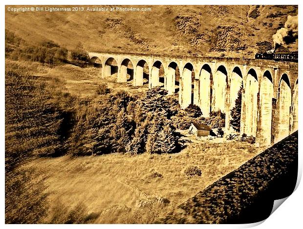 Glenfinnan Viaduct and train Print by Bill Lighterness