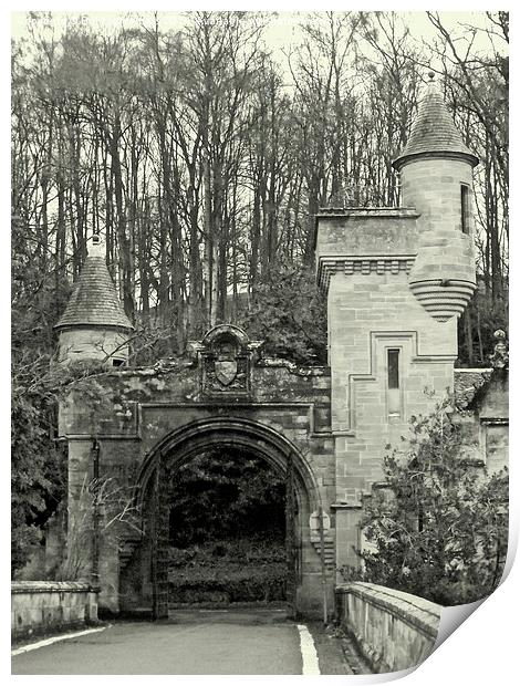 Gatehouse and turrets Print by Bill Lighterness