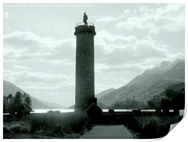 Monument and mountains Print by Bill Lighterness