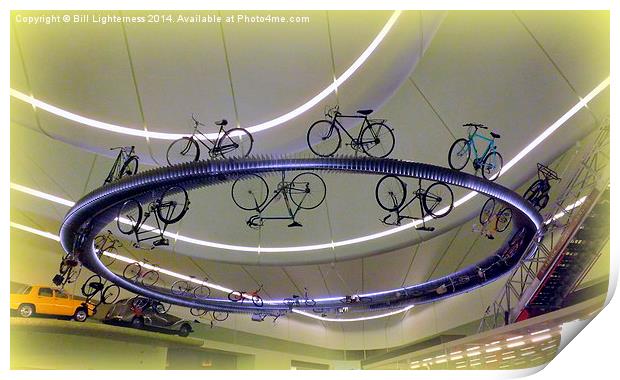 The Flying Bikes ! Print by Bill Lighterness