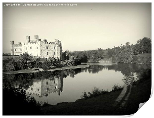 Black & White , Castle Reflections Print by Bill Lighterness