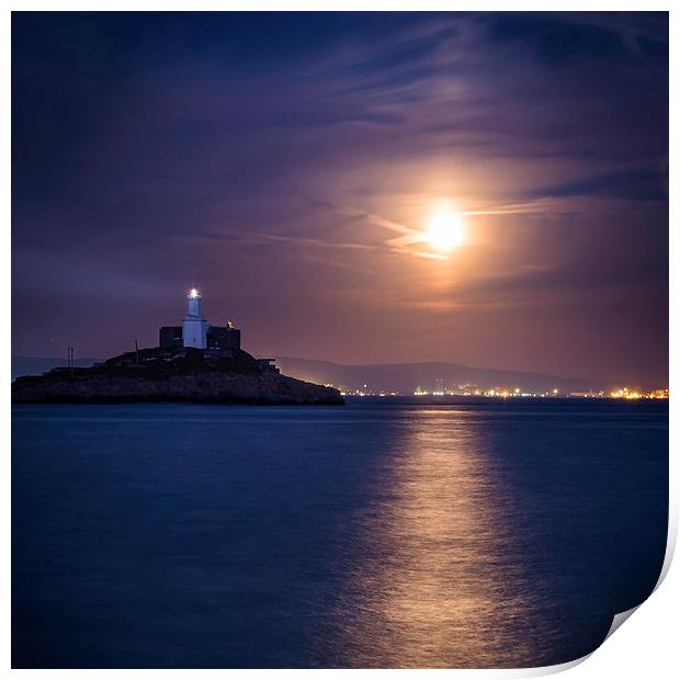  Mumbles Moon Rise Print by Purple OneTwoEight