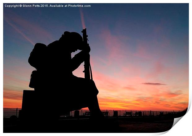 Sculpture of Tommy at Seaham Print by Glenn Potts