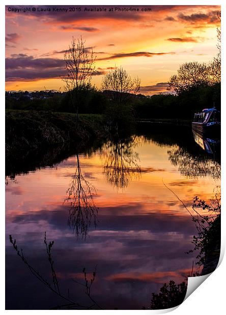  Canal Sunset Print by Laura Kenny