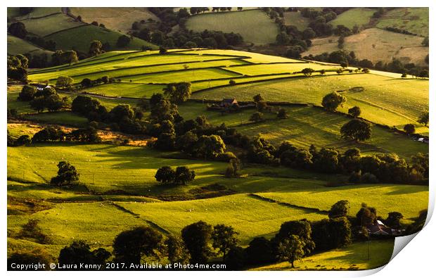 Green, green hills. Print by Laura Kenny