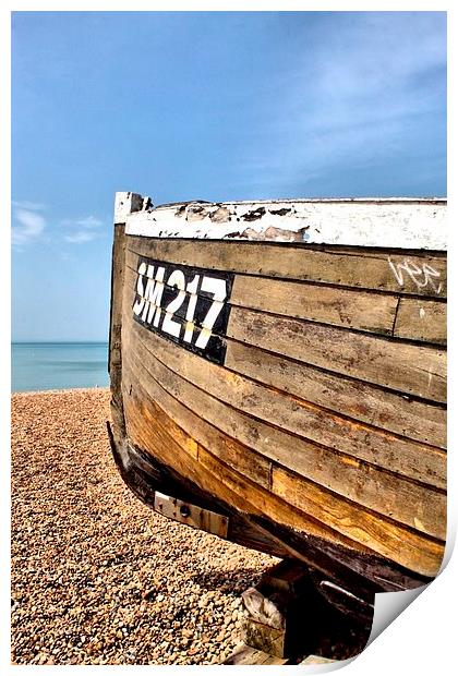 Boat at Brighton Beach Print by Paul Austen