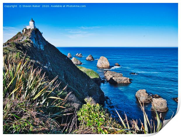 Nugget Point Lighthouse 2 - Catlins - New Zealand Print by Steven Ralser