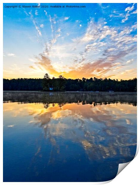 Sunrise 3 - Lake Pennessewassee, Maine Print by Steven Ralser