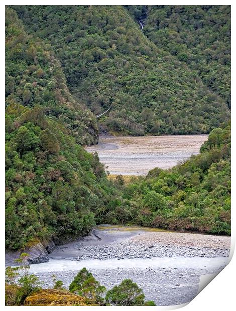 Franz Josef Glacier outwash, New Zealand Print by Steven Ralser