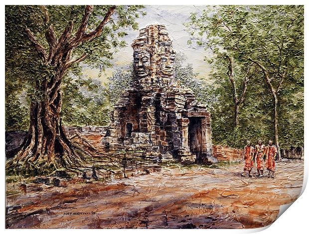 Angkor Temple Gate Print by Joey Agbayani