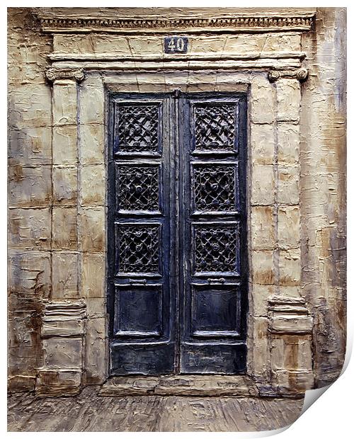Parisian Door No. 40 Print by Joey Agbayani