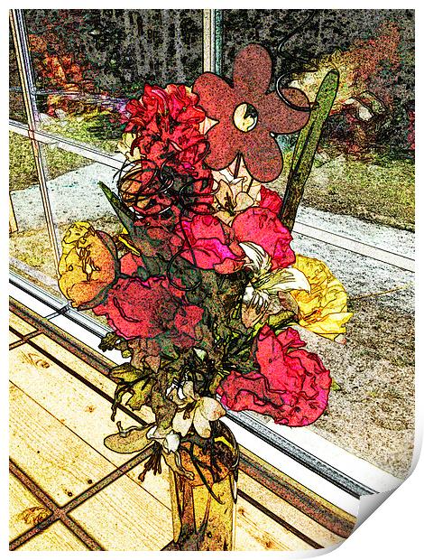 Window Bouquet Print by Pamela Briggs-Luther
