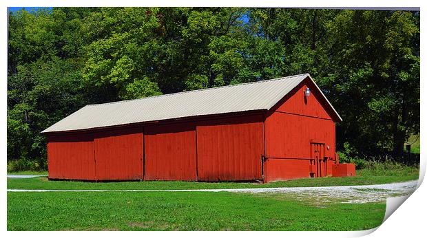 American Red Barn Print by Pamela Briggs-Luther