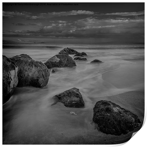  Maui Beach Boulders Print by David Attenborough