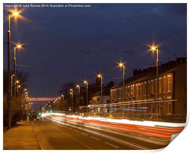 Urban Nightscape in Manchester Print by Juha Remes