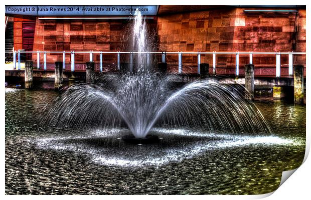 Water Fountain Print by Juha Remes
