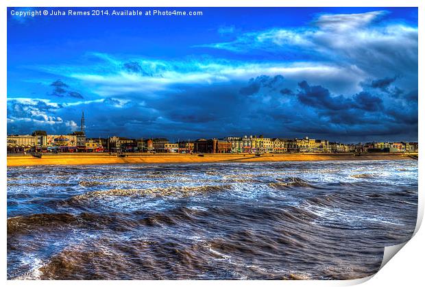 Golden Mile and Stormy Sea Print by Juha Remes