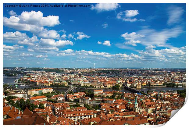 Cityscape in Prague Print by Juha Remes