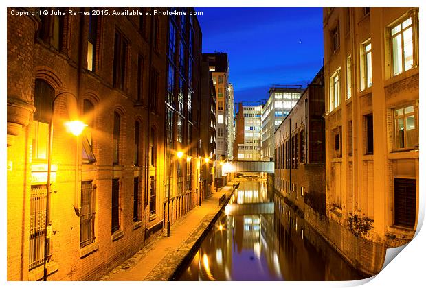 Manchester Canals at Dusk Print by Juha Remes