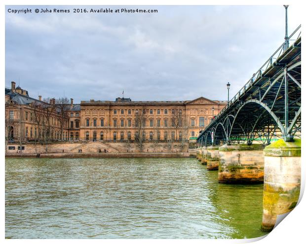 Louvre and Ponts des Arts Print by Juha Remes
