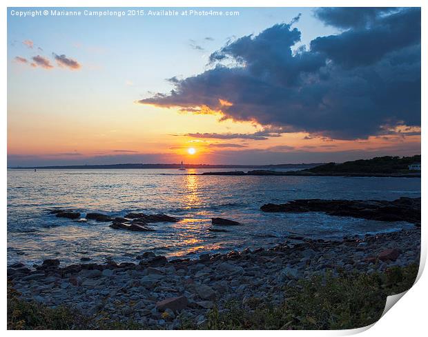 Newport Rhode Island sunset Print by Marianne Campolongo