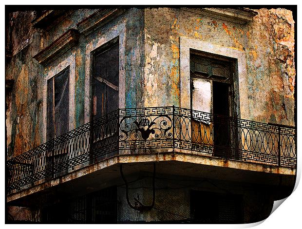 old balcony in Havana Print by olga hutsul