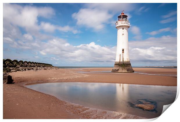 Perch rock Lighthouse Reflections Print by Wendy Williams CPAGB