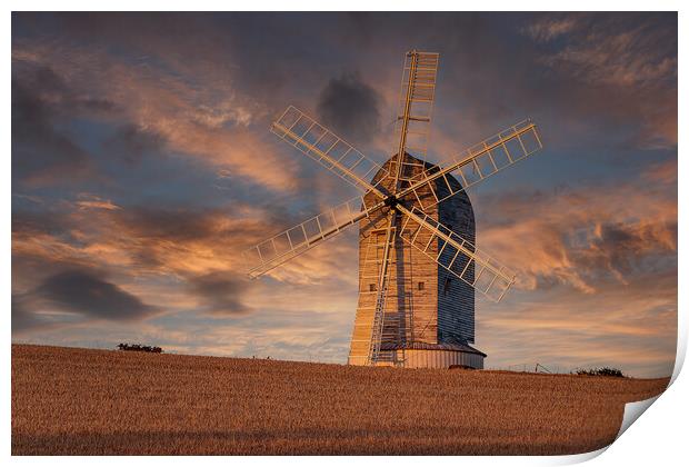 Golden Skies of the Windmill Print by Wendy Williams CPAGB