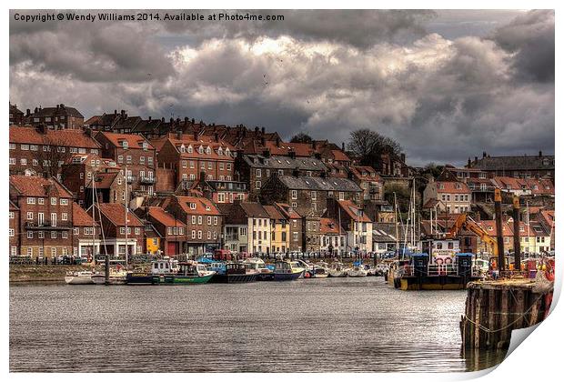 Whitby Harbour Print by Wendy Williams CPAGB