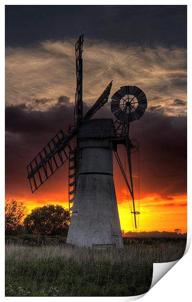 Thurne Mill Sunset Print by Wendy Williams CPAGB