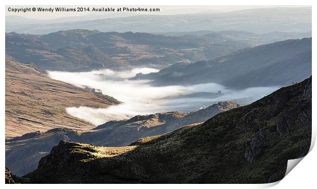 Panoramic View from Crib Goch Print by Wendy Williams CPAGB