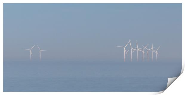 Wind turbines in the Mist Print by Wendy Williams CPAGB