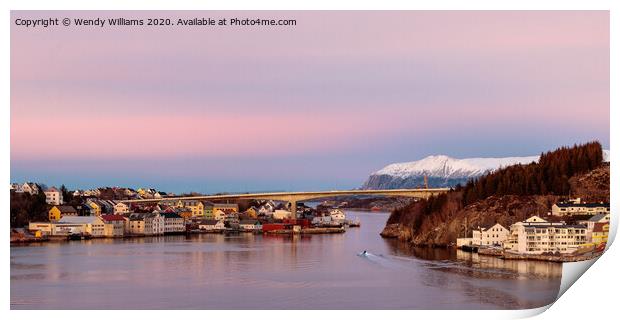 Kristiansund Harbour Dusk, Norway  Print by Wendy Williams CPAGB