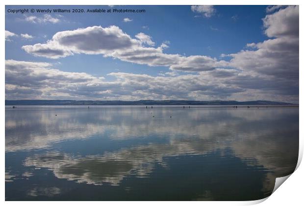 Cloud reflections on West Kirby Beach Print by Wendy Williams CPAGB