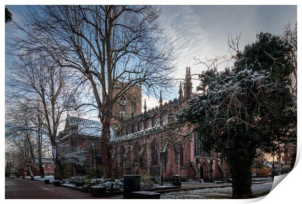Nantwich Church in Winter Print by Wendy Williams CPAGB
