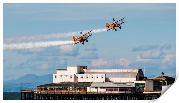 HighFlying Stunts at Blackpool Airshow Print by Wendy Williams CPAGB