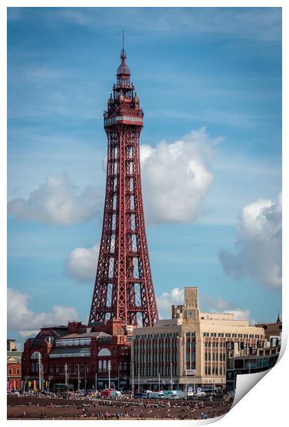 Iconic Blackpool Tower Soaring Above the Crowds Print by Wendy Williams CPAGB