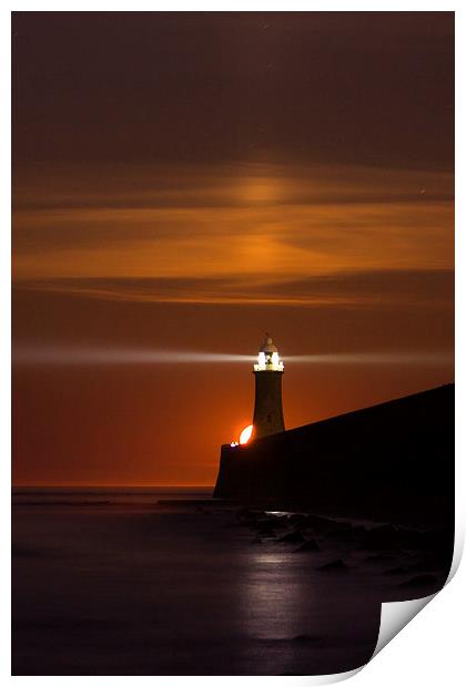  Lighthouse Moonrise Print by Col Cooper