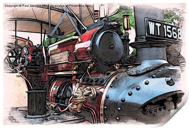 Traction Engine -02 Print by Paul Stevens