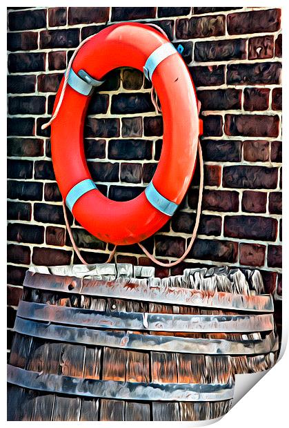 Lifebuoy and Barrel Print by Paul Stevens