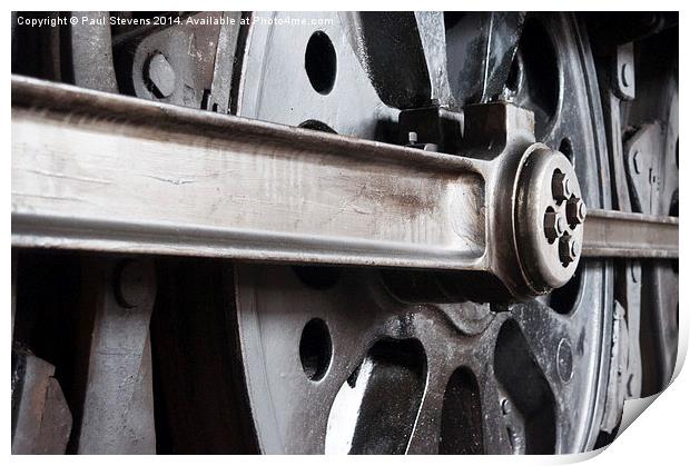 Steam train wheel Print by Paul Stevens