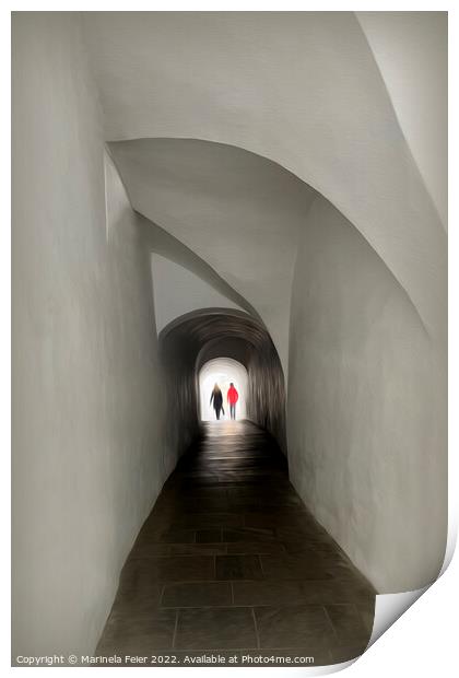 Crossing the tunnel Print by Marinela Feier