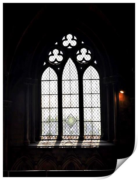 Lichfield Catherdral Window Print by leonard alexander